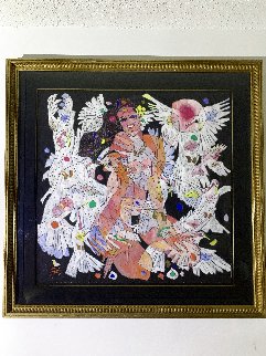 White Doves 1986 48x52 Super Huge Original Painting - Tie-Feng Jiang White Doves 1986 48x52 Super Huge Original Painting - Tie-Feng Jiang