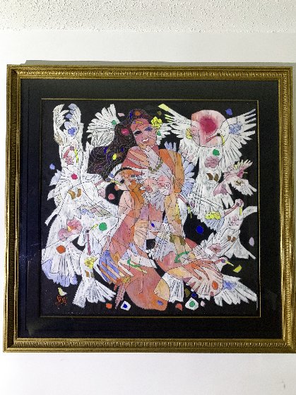 White Doves 1986 48x52 Original Painting by Tie-Feng Jiang White Doves 1986 48x52 Original Painting by Tie-Feng Jiang