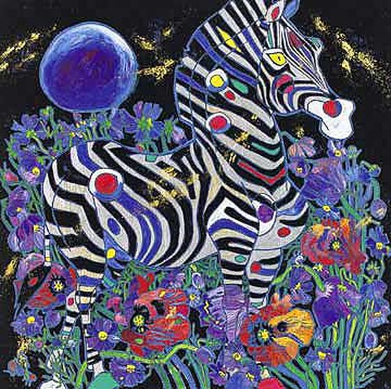 Spring Rhyme 1998 - Embellished Serigraph on Canvas by Tie-Feng