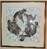 Lady And White Birds 1987 55x55 Huge Original Painting by Tie-Feng Jiang - 1