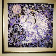 Blue Daisies 1988 53x53 Huge Original Painting by Tie-Feng Jiang - 1 Blue Daisies 1988 53x53 Huge Original Painting by Tie-Feng Jiang - 1