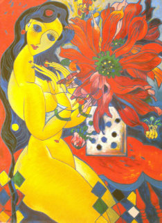 Beauty and Flowers 1994 Limited Edition Print - Tie-Feng Jiang