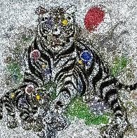 Winter Sun II 1999 56x56 Super Huge Original Painting by Tie-Feng Jiang - 1 Winter Sun II 1999 56x56 Super Huge Original Painting by Tie-Feng Jiang - 1