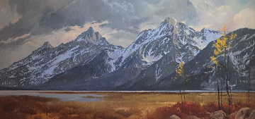 Grand Teton Lizard Creek 1978 57x34 Original Painting - Jim Wilcox Grand Teton Lizard Creek 1978 57x34 Original Painting - Jim Wilcox