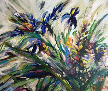 Flying Blues 1993 21x25 Original Painting - Joseph Kinnebrew