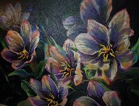 Flowers By An Unnamed Stream, Fisher Creek, Idaho 1992 44x44 Super Huge Original Painting by Joseph Kinnebrew - 2 Flowers By An Unnamed Stream, Fisher Creek, Idaho 1992 44x44 Super Huge Original Painting by Joseph Kinnebrew - 2