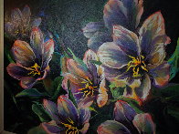 Flowers By An Unnamed Stream, Fisher Creek, Idaho 1992 44x44 Huge Original Painting by Joseph Kinnebrew - 4