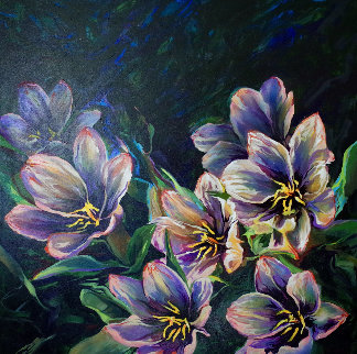 Flowers By An Unnamed Stream, Fisher Creek, Idaho 1992 44x44 Super Huge Original Painting - Joseph Kinnebrew Flowers By An Unnamed Stream, Fisher Creek, Idaho 1992 44x44 Super Huge Original Painting - Joseph Kinnebrew