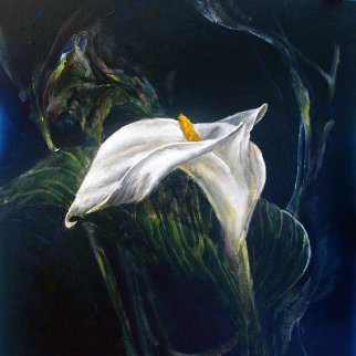Untitled Lily 2015 24x24 Original Painting - Joseph Kinnebrew Untitled Lily 2015 24x24 Original Painting - Joseph Kinnebrew