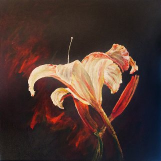 Untitled Lily 2015 24x24 Original Painting - Joseph Kinnebrew Untitled Lily 2015 24x24 Original Painting - Joseph Kinnebrew