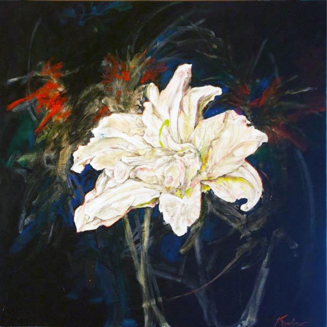 Untitled Lilies 2015 24x24 Original Painting by Joseph Kinnebrew Untitled Lilies 2015 24x24 Original Painting by Joseph Kinnebrew