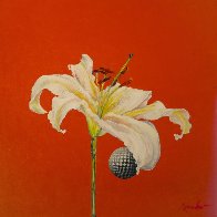 Untitled Flower with Red 2015 24x24 Original Painting by Joseph Kinnebrew - 1 Untitled Flower with Red 2015 24x24 Original Painting by Joseph Kinnebrew - 1