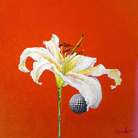 Untitled Flower with Red 2015 24x24 Original Painting by Joseph Kinnebrew - 0 Untitled Flower with Red 2015 24x24 Original Painting by Joseph Kinnebrew - 0