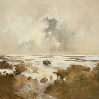 Marsh Scene 1974 46x46 Huge Original Painting - John Alexander Marsh Scene 1974 46x46 Huge Original Painting - John Alexander