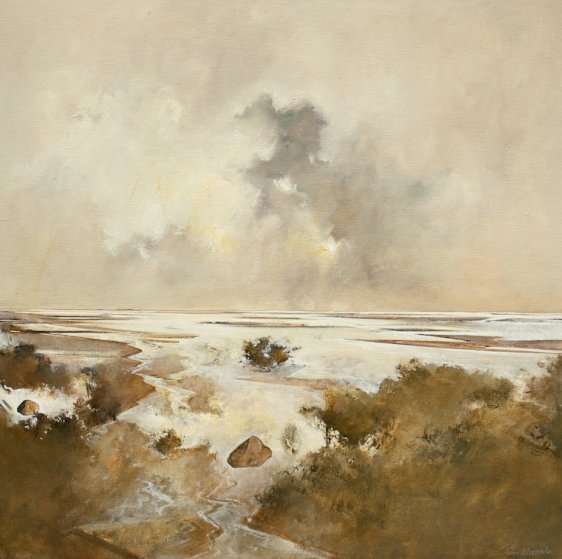 Marsh Scene 1974 46x46 Original Painting by John Alexander Marsh Scene 1974 46x46 Original Painting by John Alexander