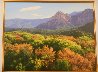 Fall Trees And Mountains 1992 22x26 Original Painting by John Cogan - 1