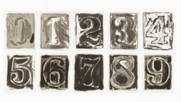 0-9 1975 HS Limited Edition Print - Jasper Johns 0-9 1975 HS Limited Edition Print - Jasper Johns