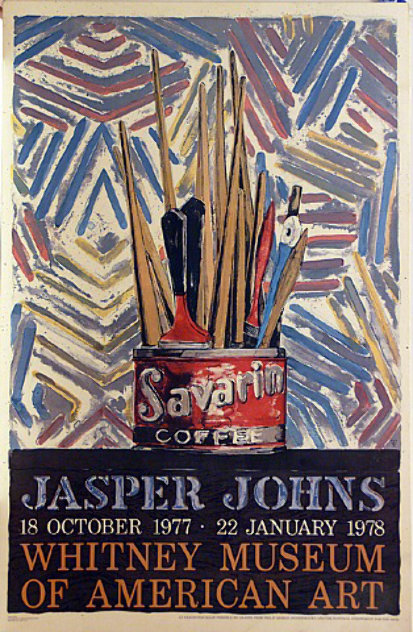 Savarin, Jasper Johns Exhibit at the Whitney Museum Poster 1977 45x30 Huge - New York, NYC Limited Edition Print by Jasper Johns