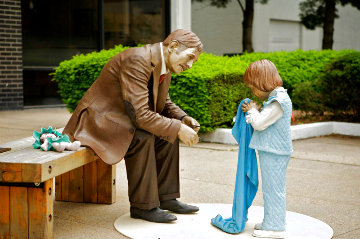 Generation Bridge Bronze Sculpture 1983 41 in Sculpture - J. Seward Johnson Generation Bridge Bronze Sculpture 1983 41 in Sculpture - J. Seward Johnson