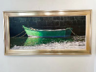 Bateau Vert 34x68 Huge Original Painting by Roger Hayden Johnson - 1 Bateau Vert 34x68 Huge Original Painting by Roger Hayden Johnson - 1