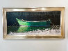 Bateau Vert 34x68 Huge Original Painting by Roger Hayden Johnson - 1