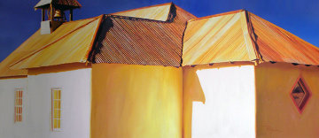 Chapel Roof 2006 34x68 Huge Original Painting - Roger Hayden Johnson Chapel Roof 2006 34x68 Huge Original Painting - Roger Hayden Johnson