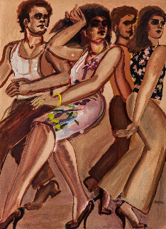 Street Scene White Dress 1980 Limited Edition Print - Lester Johnson Street Scene White Dress 1980 Limited Edition Print - Lester Johnson