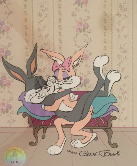 Chuck Jones Bugs Bunny and Honey Bunny Valentine, 1991, bugs bunny, honey b...