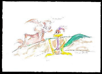 Turnabout? Watercolor 1998 11x15 Watercolor - Chuck Jones