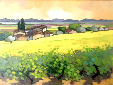 Village 2006 24x19 Original Painting - Lorraine Jordan