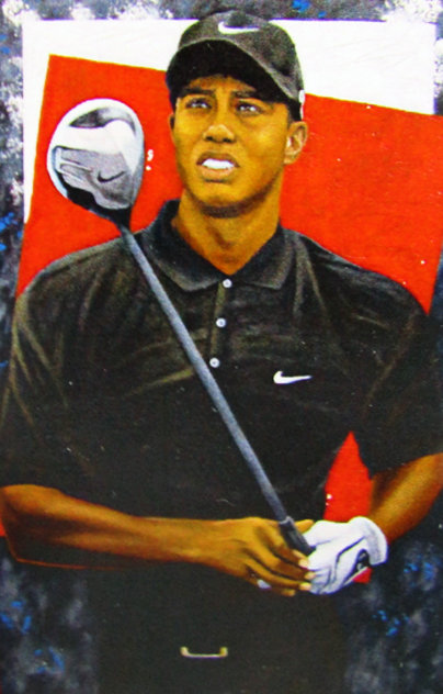 Grand Master: Tiger Woods 2006 72x48 -Huge Mural Size Original Painting by Michael Joseph