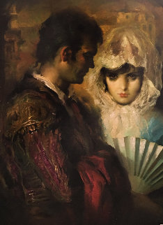 Ante De La Corrida (Before the Bullfight) 1965 37x44 Original Painting - Jose Puyet Ante De La Corrida (Before the Bullfight) 1965 37x44 Original Painting - Jose Puyet