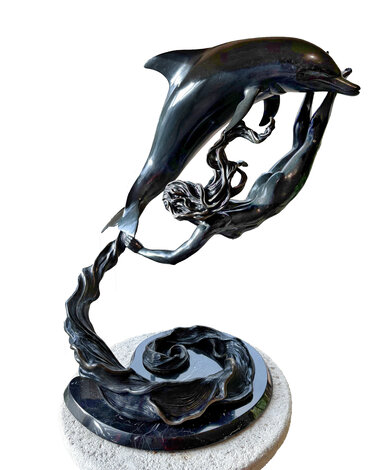 Tidal Rhythm Bronze Sculpture 1992 36 in - Huge Sculpture - Jerry Joslin