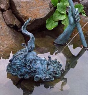 Neptunes Fountain Bronze Sculpture 1990 40 in Sculpture - Jerry Joslin