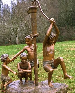Fountain of Youth Life Size Bronze Sculpture 1996 62 in Sculpture - Jerry Joslin Fountain of Youth Life Size Bronze Sculpture 1996 62 in Sculpture - Jerry Joslin
