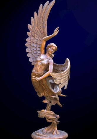 Guardian Angel Life Size Bronze Sculpture 65 in Sculpture - Jerry Joslin