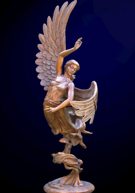Guardian Angel Life Size Bronze Sculpture 65 in Sculpture by Jerry Joslin