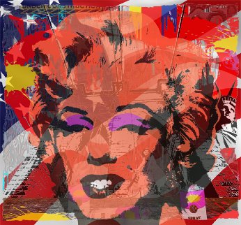At Brooklyn Bridge NY 2018 40x40 Original Painting - Jozza At Brooklyn Bridge NY 2018 40x40 Original Painting - Jozza