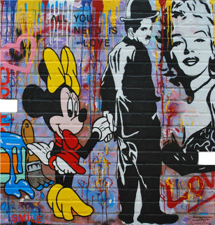 Chaplin And Minnie 2016 48x48 Super Huge Original Painting - Jozza Chaplin And Minnie 2016 48x48 Super Huge Original Painting - Jozza