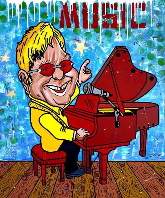 Music 2020 48x40 Huge - Elton Original Painting by  Jozza