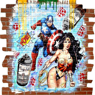 Captain America 2020 64x64 Super Huge Original Painting - Jozza Captain America 2020 64x64 Super Huge Original Painting - Jozza