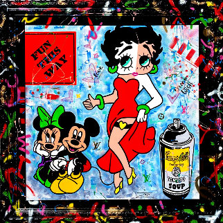 Fun This Way 2020 55x55 Super Huge Original Painting - Jozza Fun This Way 2020 55x55 Super Huge Original Painting - Jozza