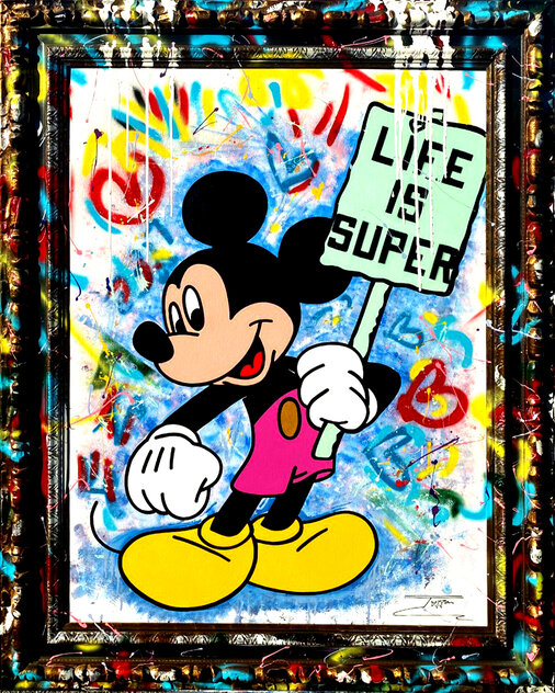 Life is Super 2020 59x47 Disney  - Huge Original Painting by  Jozza