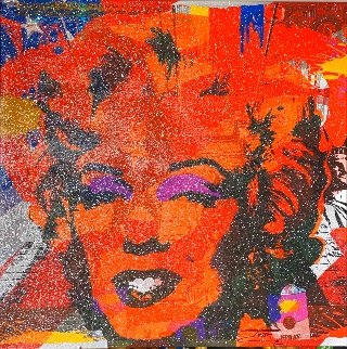 Marilyn Flag With Diamond Dust 2020 40x40 Super Huge Original Painting - Jozza Marilyn Flag With Diamond Dust 2020 40x40 Super Huge Original Painting - Jozza