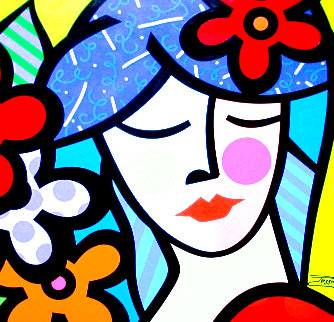 Taty Got Flowers 30x30 Original Painting - Jozza Taty Got Flowers 30x30 Original Painting - Jozza