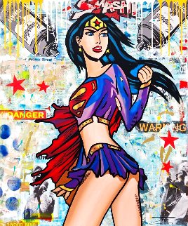 Total Super Girl 2019 48x40 Super Huge Original Painting - Jozza Total Super Girl 2019 48x40 Super Huge Original Painting - Jozza