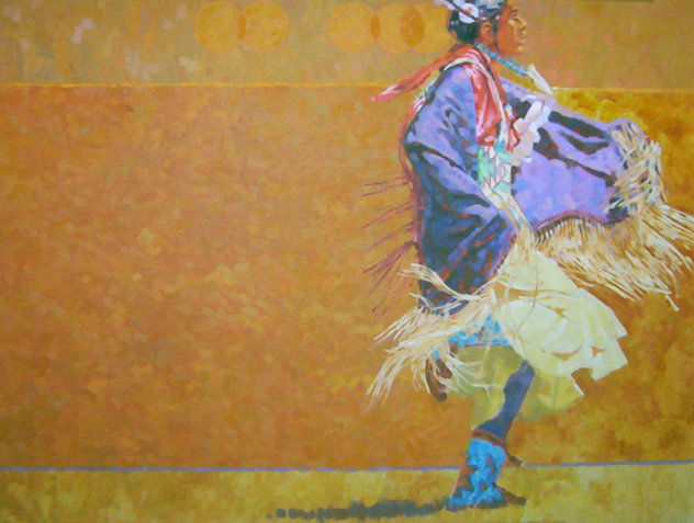 Shawl Dancer 1986 48x60 Huge Original Painting by Joseph Schumacher