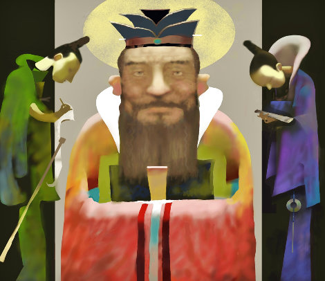 Confucius And His Disciples 2006 Limited Edition Print - Ju Hong Chen