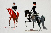 Dressage #2 24x36 Original Painting by Ju Hong Chen - 0 Dressage #2 24x36 Original Painting by Ju Hong Chen - 0
