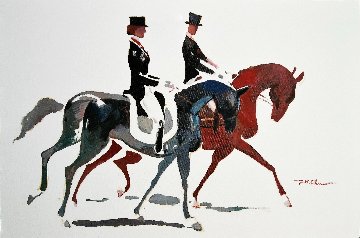 Dressage #4 2014 24x36 Original Painting - Ju Hong Chen Dressage #4 2014 24x36 Original Painting - Ju Hong Chen